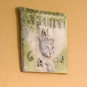 Beware Of Cat Outdoor Plaque (8.0 - Inch) Side View