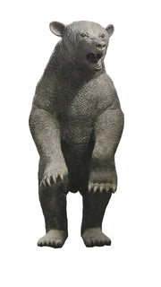Standing bear sculpture with medieval European style, featuring ornate fur texture and expressive, classical detailing.