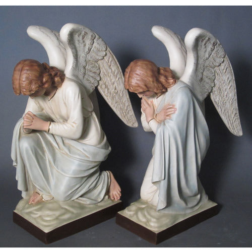 Bowing Church Angel Outdoor Statue (28 - Inch) Angled View