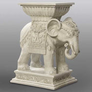 Elephant pedestal with ornate Baroque detailing, classical motifs, and old world European decorative accents. Other Angle