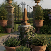 Obelisk Outdoor Statue (26 - Inch) Side Angle