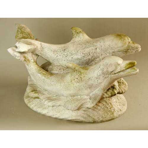 Dolphins Swimming Garden Statue (15-Inch)