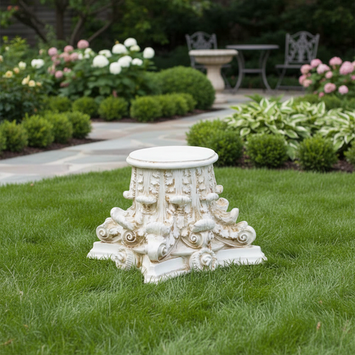 Corinthian Riser Outdoor Statue (5 - Inch) Side Angle