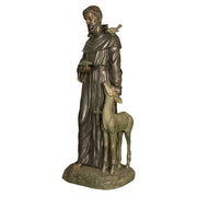 Saint Francis with Petting Deer Statue (37 - Inch)