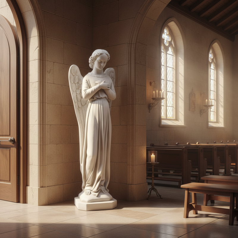 Standing Prayer Angel Outdoor Statue (21-Inch)