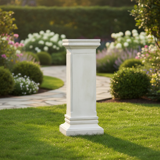 Rectangular Panel Ped Outdoor Statue (39 - Inch) Side Angle