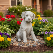 Lab Puppy Dog Garden Statue (13.5 - Inch) Side Angle