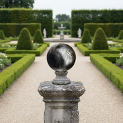 Finial Sphere Outdoor Statue (12 - Inch) Side Angle