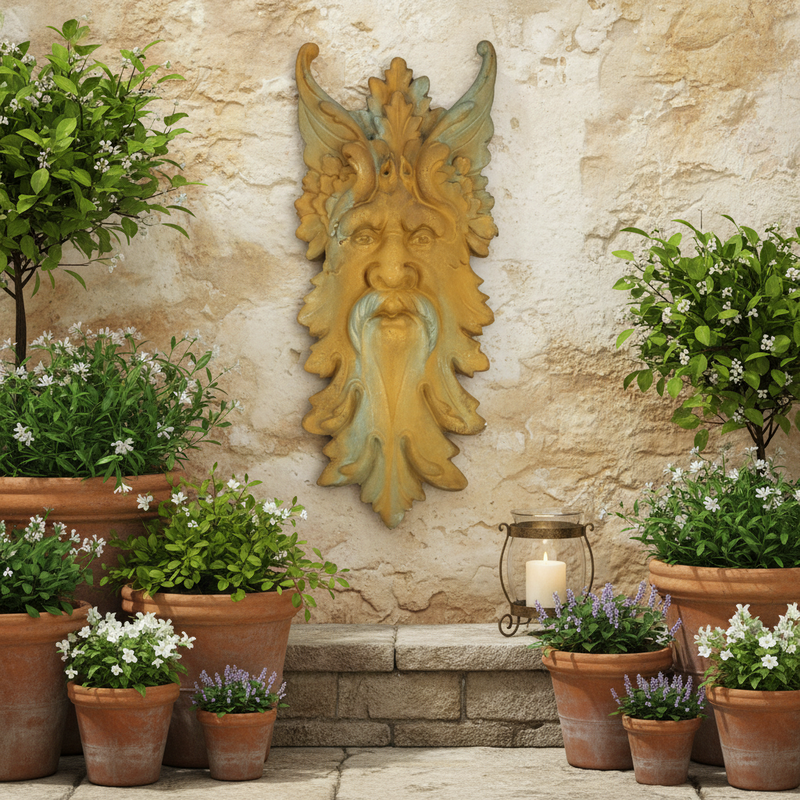 Stare Mask Outdoor Gothic Statue (24-Inch)