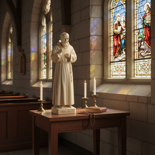 Saint Padre Pio Religious Statue (22 - Inch) Side Angle
