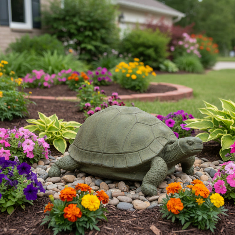 Turtle Garden Statue (12 - Inch) Side Angle