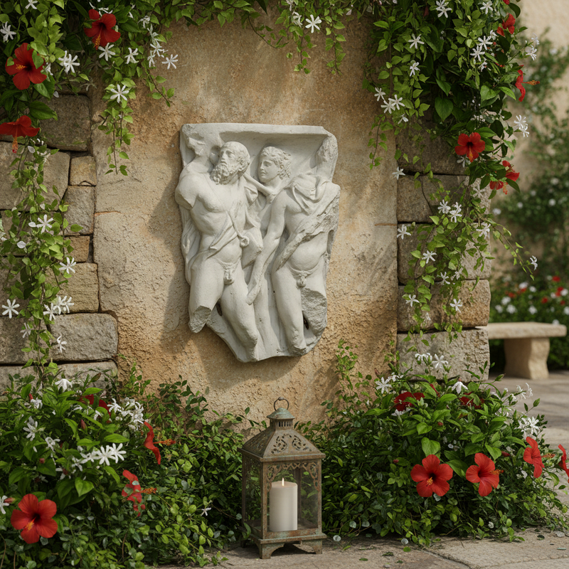 Roman Warrior Fragment Outdoor Statue (15-Inch)