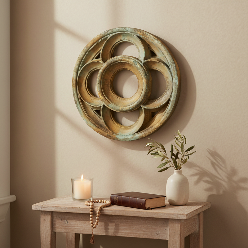 Four Lobed Framework Outdoor Plaque (36.0 - Inch) Side View