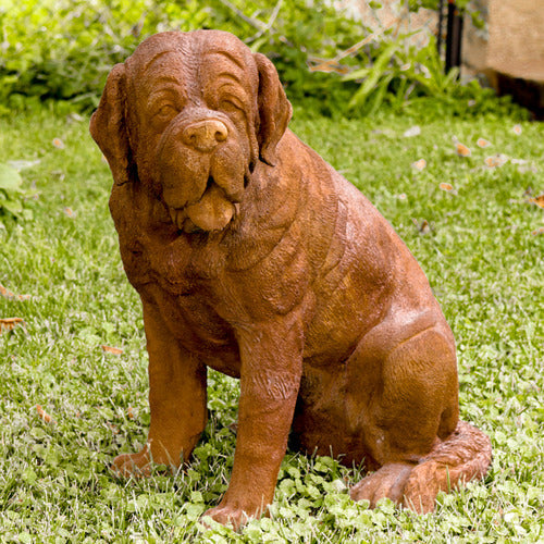 St Bernard Dog Statue (24 - Inch) Side View
