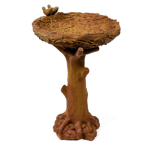 Natures Birdbath W Birds Statue (30 - Inch) Side View