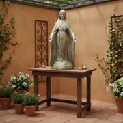 Mary of the Rosary with Lace Statue (49 - Inch) Side Angle