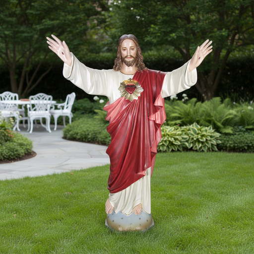 Jesus Sacred Heart Blessing Statue (60 - Inch) Side Angle