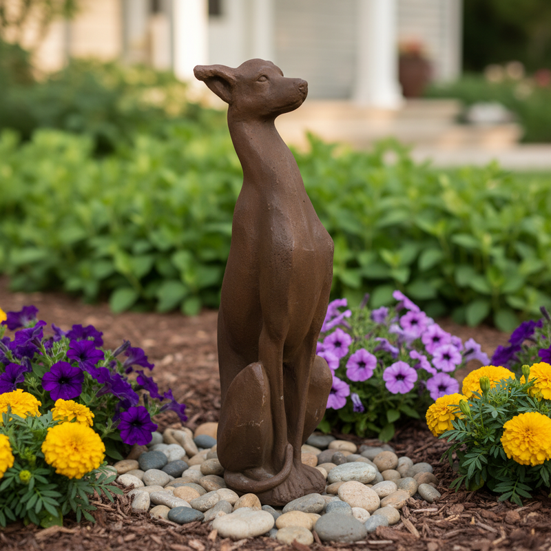 Diamond Dog Garden Statue (28 - Inch) Side Angle