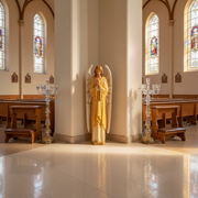 Saint Gabriel the Archangel Statue (63 - Inch) Side Angle