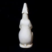 Howling wolf statue with smooth, classical lines and subtle old world European sculptural details Side View