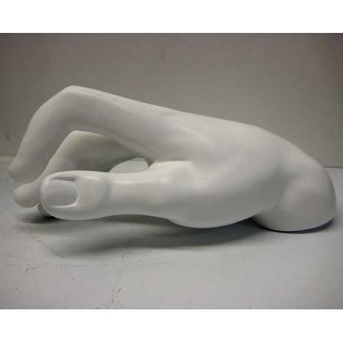 Sculpted hand in a classical Renaissance style, gracefully posed with gently curved fingers and smooth, ornate detailing.