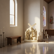 Jesus Meets Women of Jerusalem Statue (26 - Inch) Side Angle