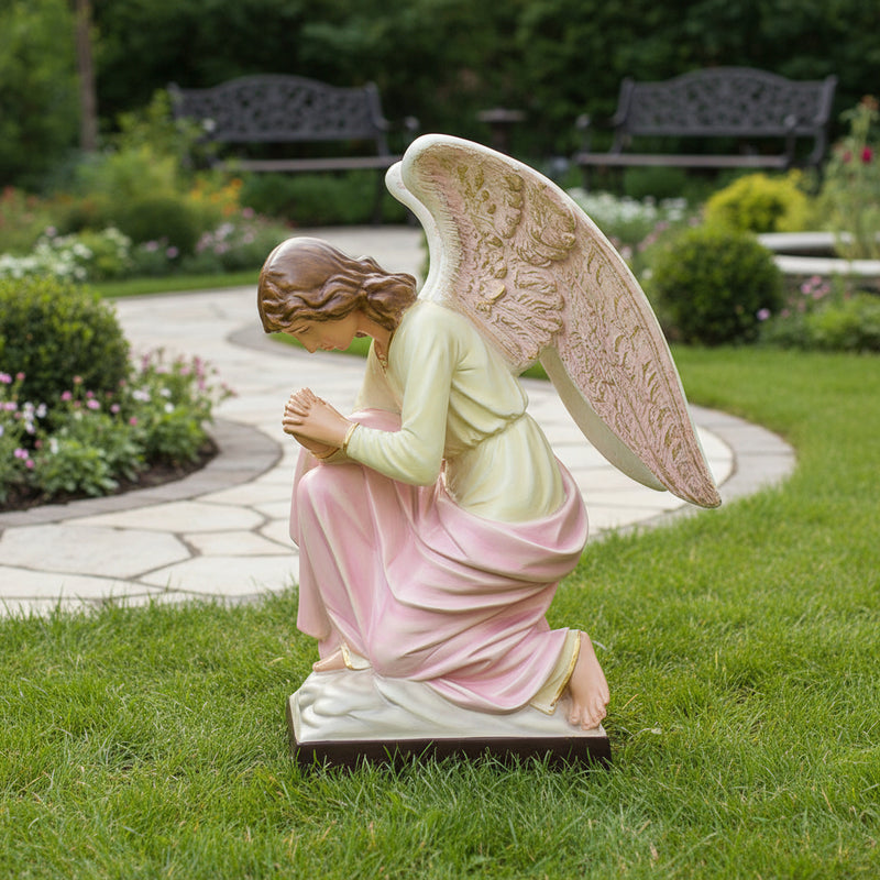 Praying Church Angel Outdoor Statue (28 - Inch) Side View