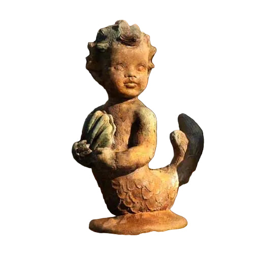 Mermaid Boy Garden Statue (17-Inch)
