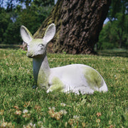 Sitting Deer Fawn Garden Statue (14 - Inch) Side View
