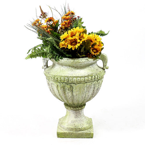 Fluted And Beaded Urn 18""h Outdoor/Indoor Statue