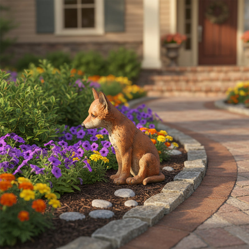 Baby Fox Garden Statue (17-Inch)