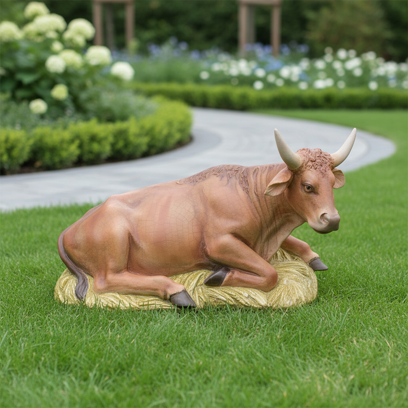 Cow Garden Statue (19 - Inch) Side Angle