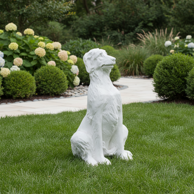 Irish Wolfhound Dog Garden Statue (49 - Inch) Side Angle