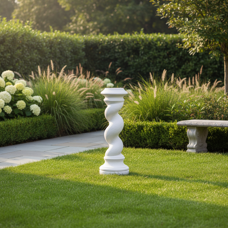 Baroque Pedestal Statue (57 - Inch) Side Angle