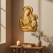 Madonna Eucharist Outdoor Catholic Plaque (13.0 - Inch) Side Angle