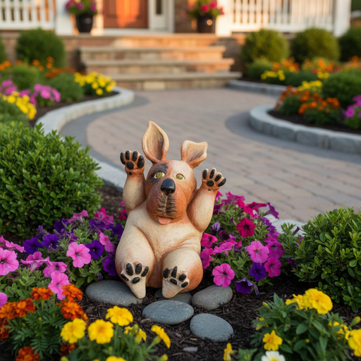 Laidman Lion Garden Statue (6 - Inch) Side Angle