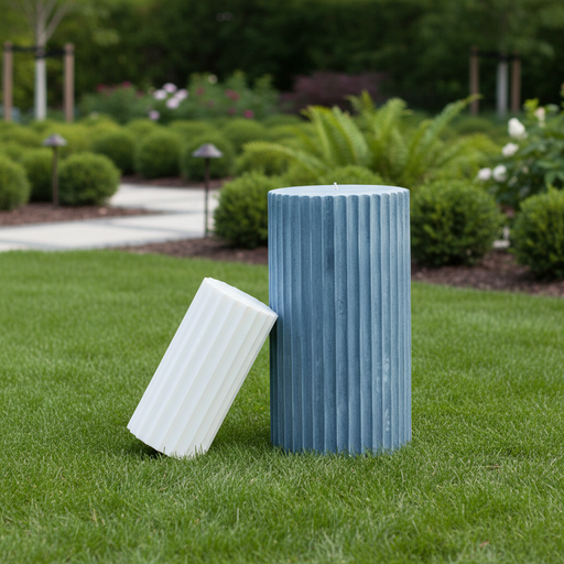 Fluted Shaft Outdoor Statue (9 - Inch) Side Angle