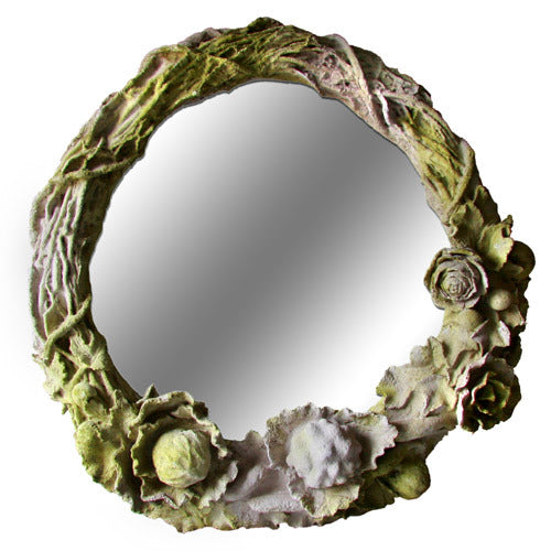 Rose Wreath Mirror Outdoor/Indoor Statue