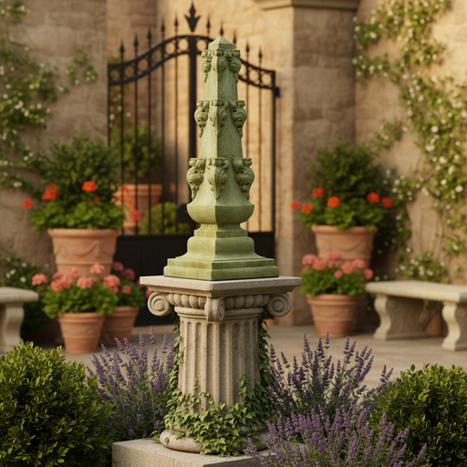 Paris Obelisk Outdoor Statue (36 - Inch) Side Angle