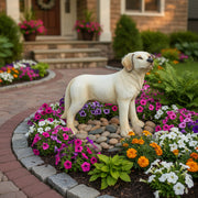Dog Standing Pup Garden Statue (19 - Inch) Side Angle