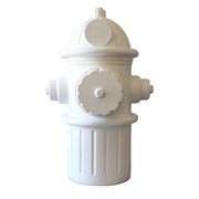 Fire hydrant with classical, old world European design, featuring ornate detailing and symmetrical, architectural elements.