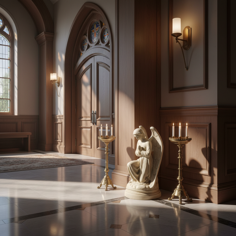 Kneeling Prayer Angel Outdoor Statue (21-Inch)