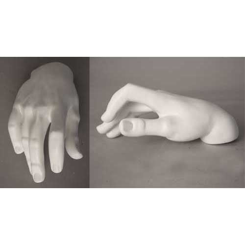 Sculpted hand in a classical Renaissance style, gracefully posed with gently curved fingers and smooth, ornate detailing. Different Angle
