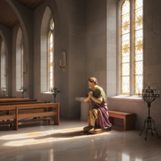 Kneeling Shepherd Religious Statue (30 - Inch) Side Angle