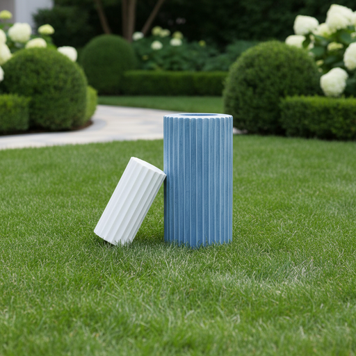 Fluted Shaft Outdoor Statue (6 - Inch) Side Angle