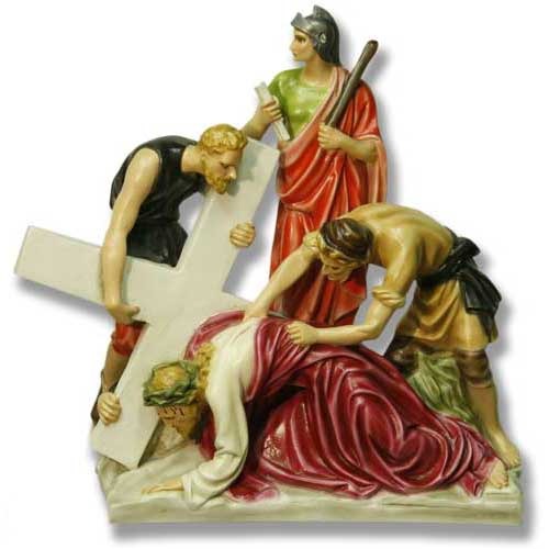 Jesus Falls The 2nd Time Stati Outdoor/Indoor Statue
