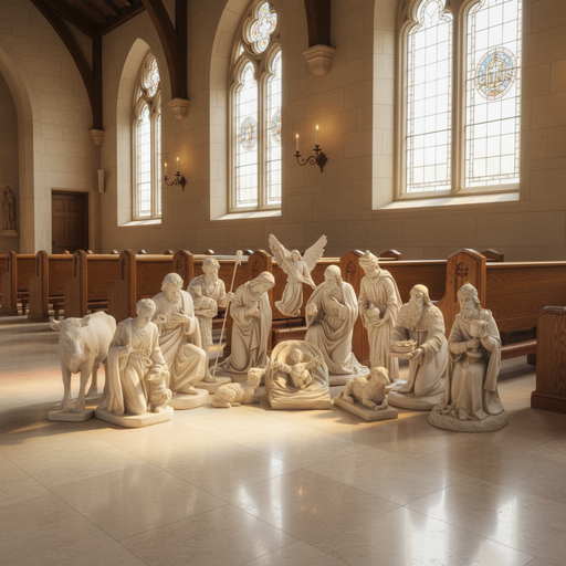 Nativity Scene Statue (24 - Inch) Side Angle