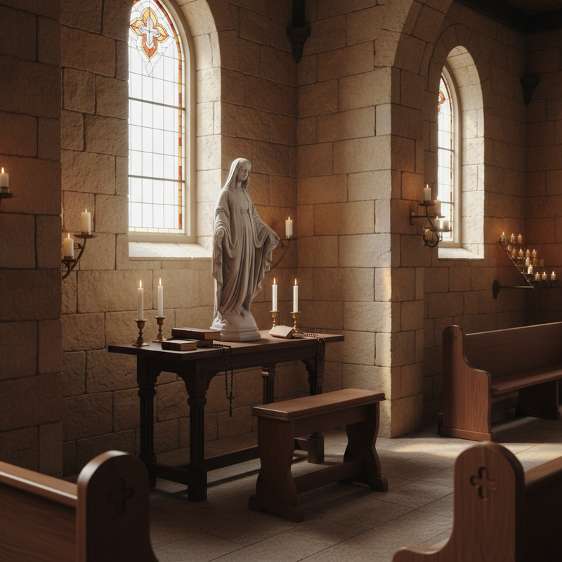 Blessed Virgin Mary Statue (21 - Inch) Side Angle