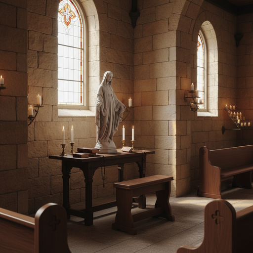 Blessed Virgin Mary Statue (21 - Inch) Side Angle
