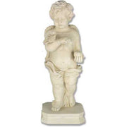 Cherub With Bird Outdoor Statue (26 - Inch)